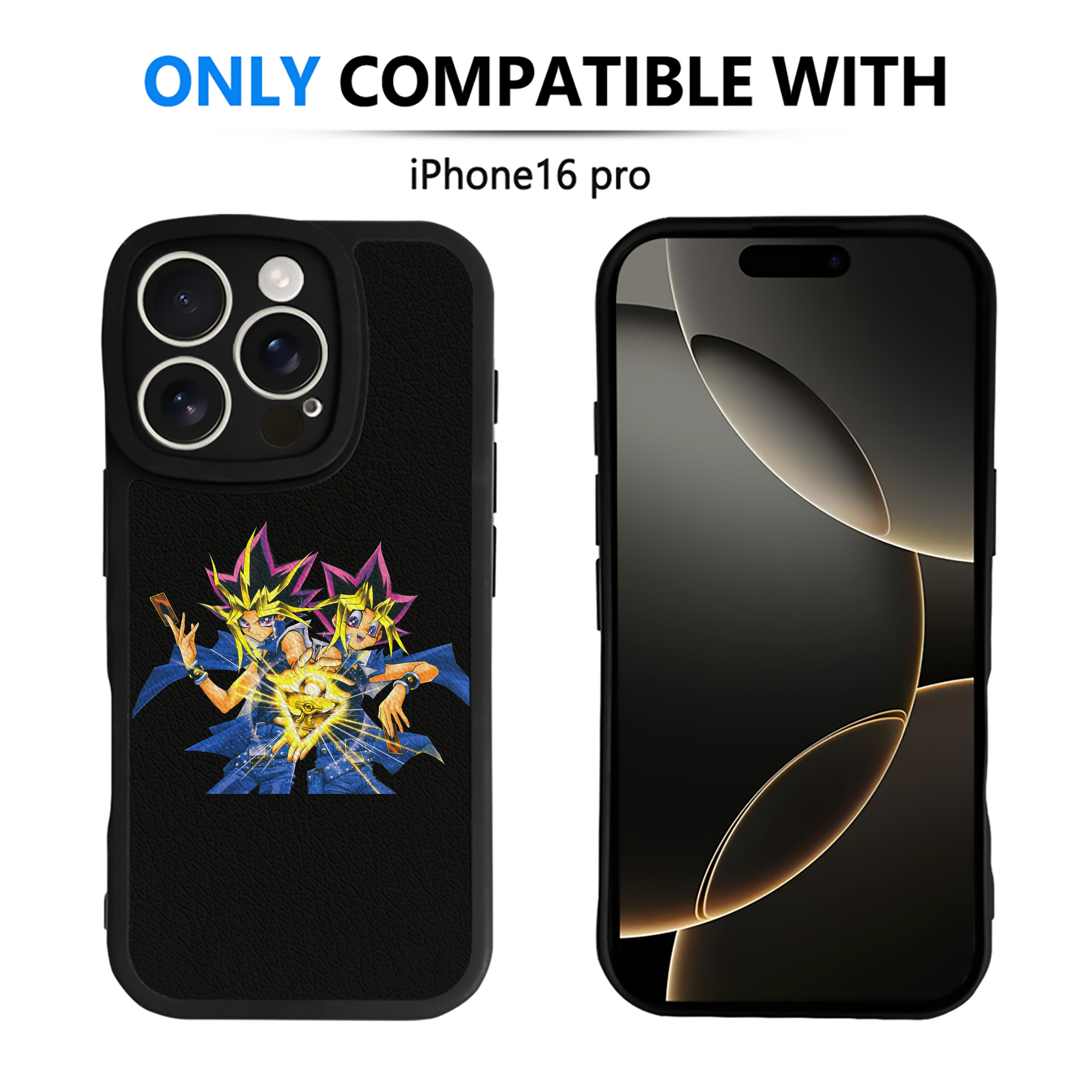 （画像用） 遊☆戯☆王 Yu-Gi-Oh! 【iPhone 16シリーズ対応】シリコンスマホケース（レザー調） 材質：シリコン
